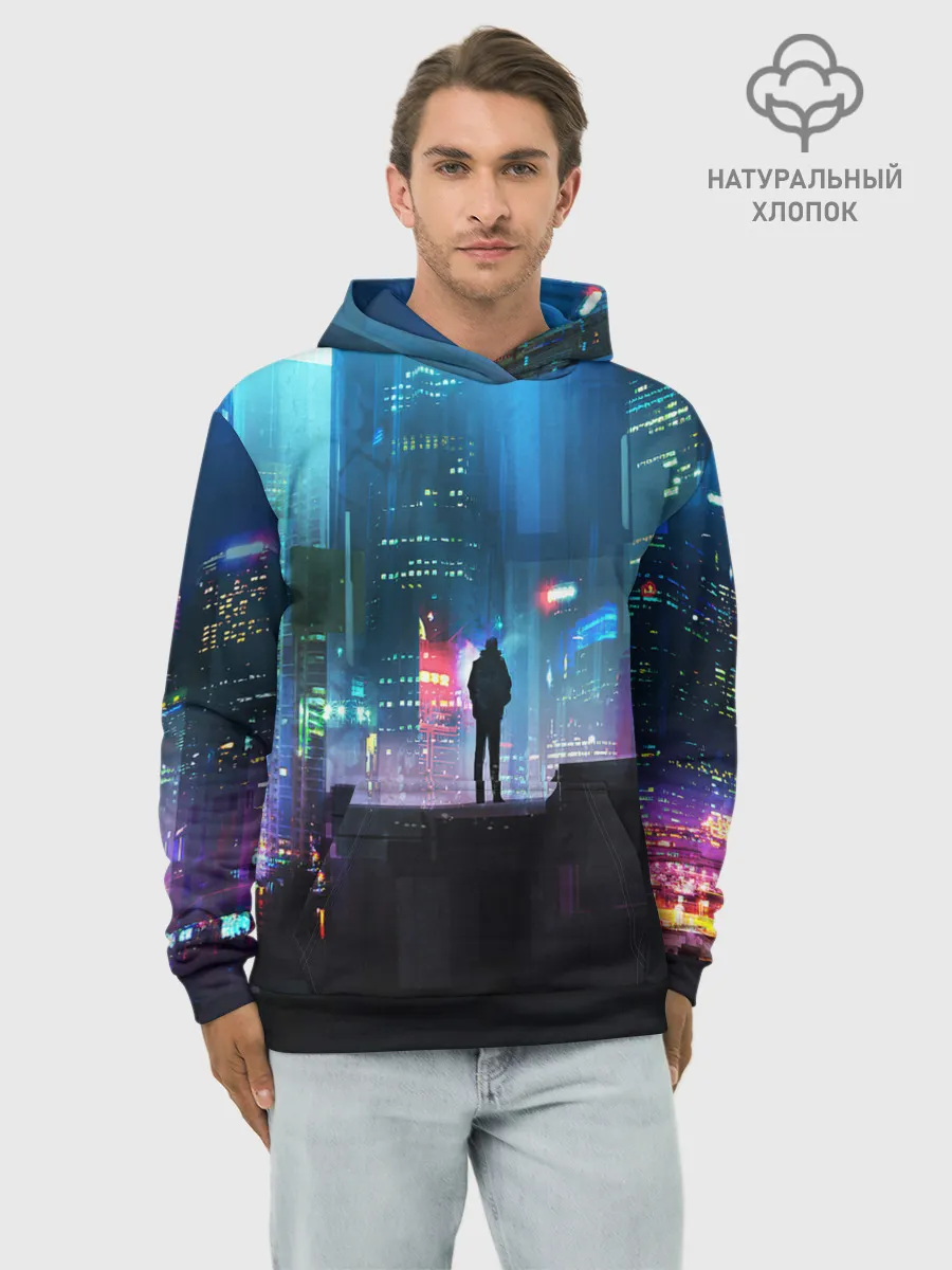 Худи мужской база хлопок / CITY NEON