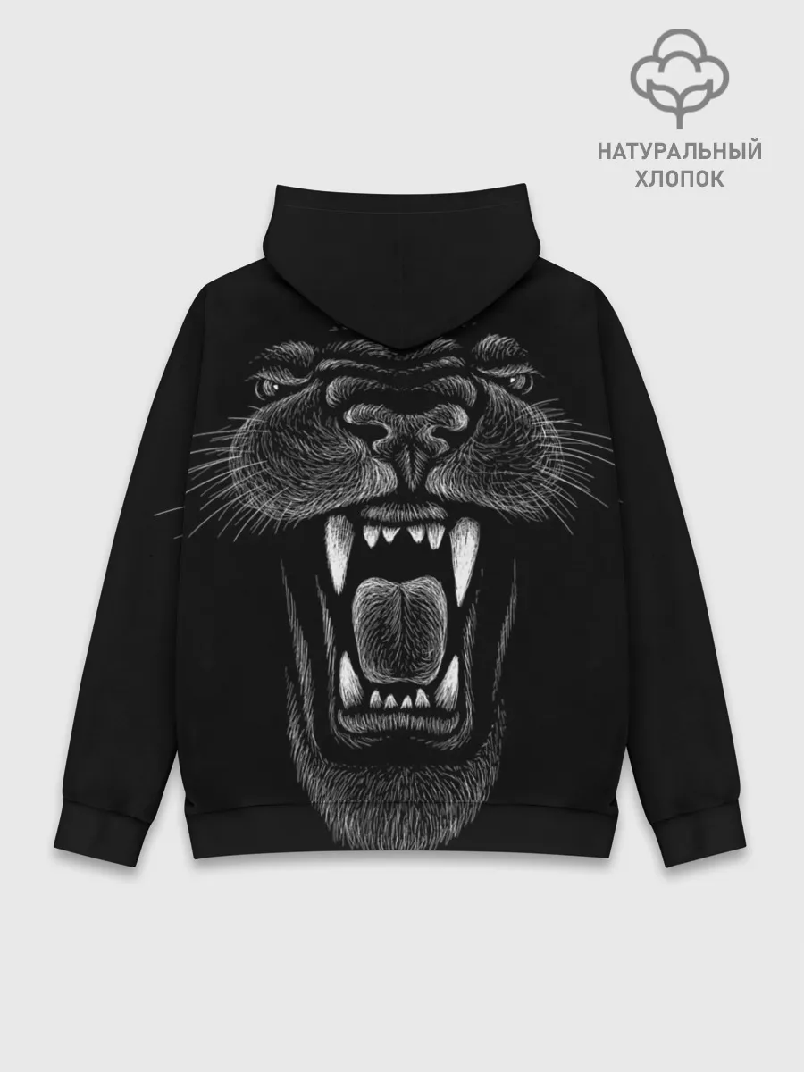 Худи мужской база хлопок / Черная пантера