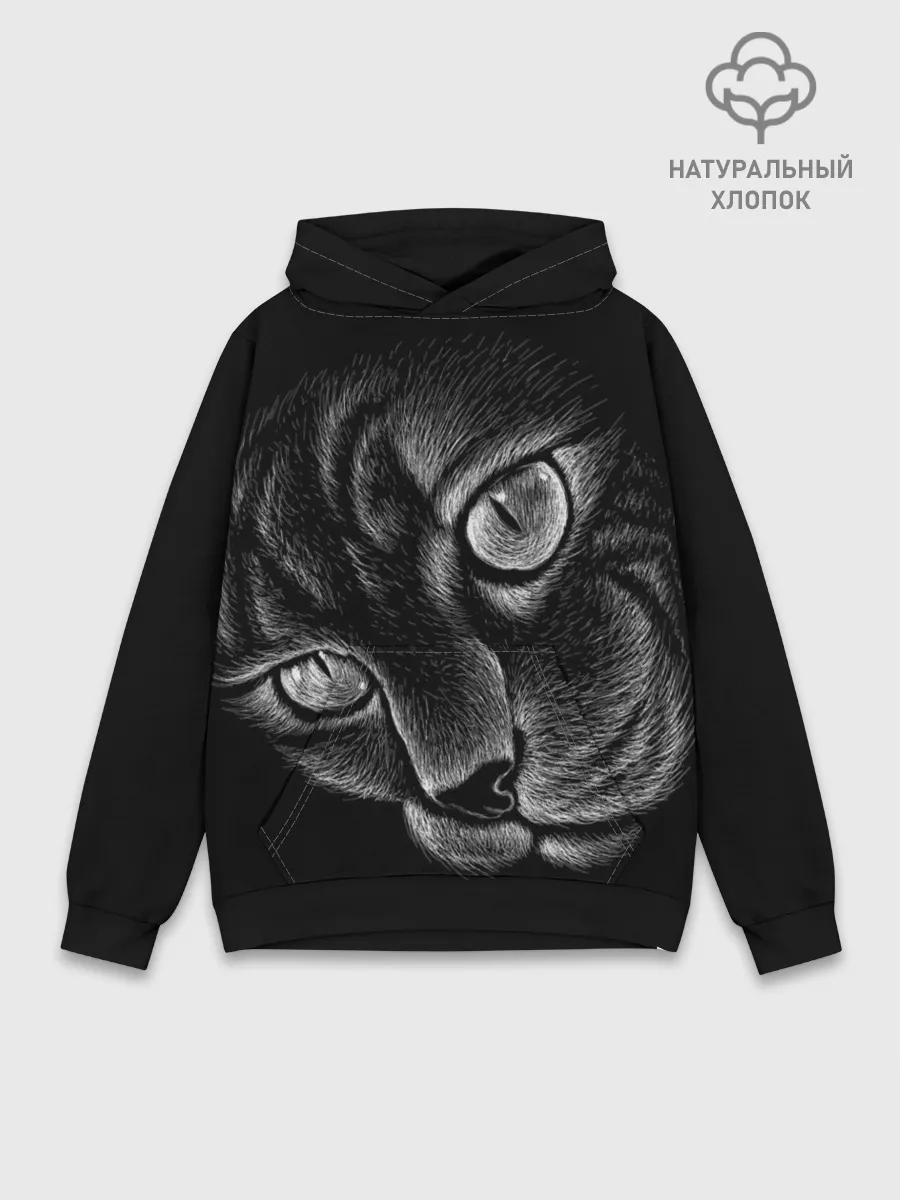 Худи мужской база хлопок / Волшебный кот
