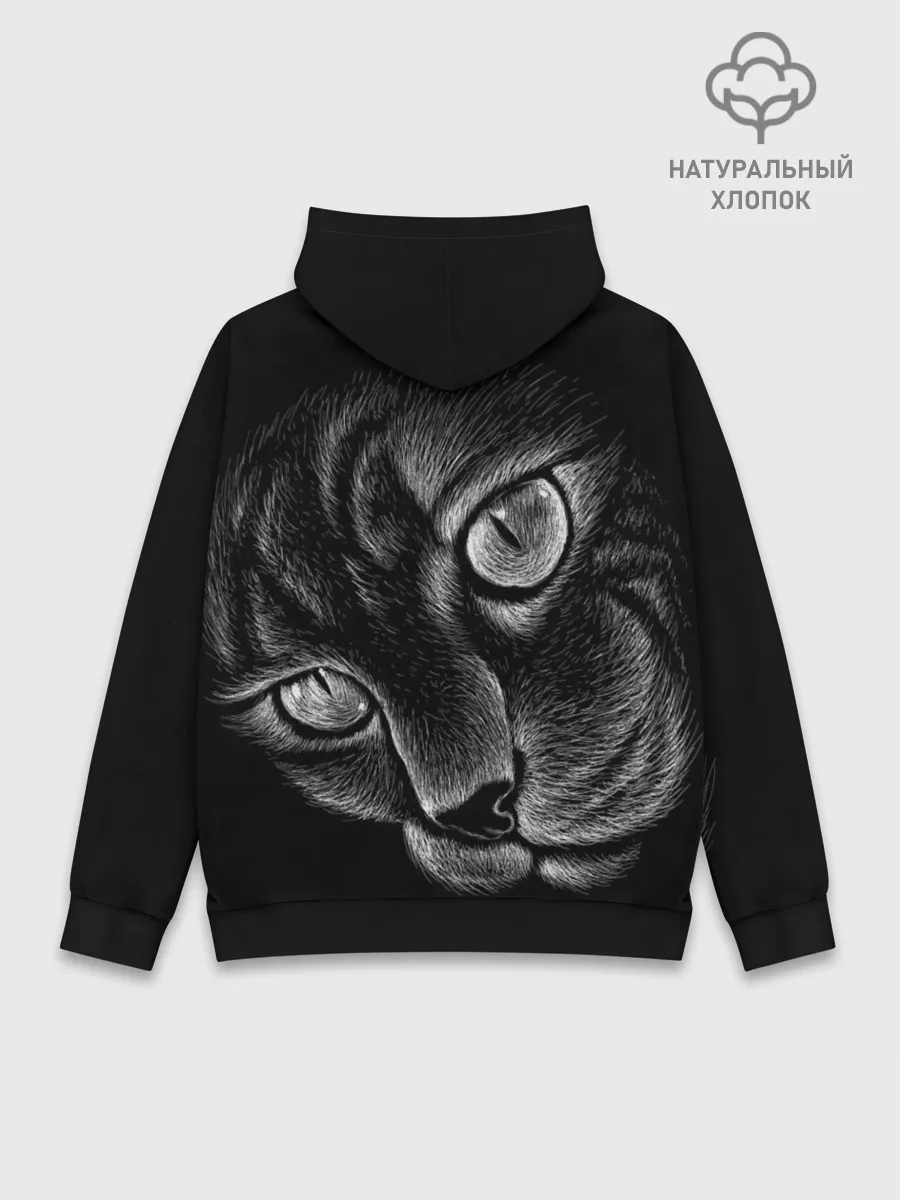 Худи мужской база хлопок / Волшебный кот