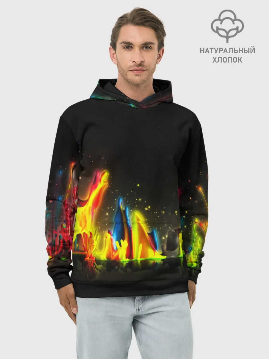 Худи мужской база хлопок / КРАСКИ В НЕОНЕ