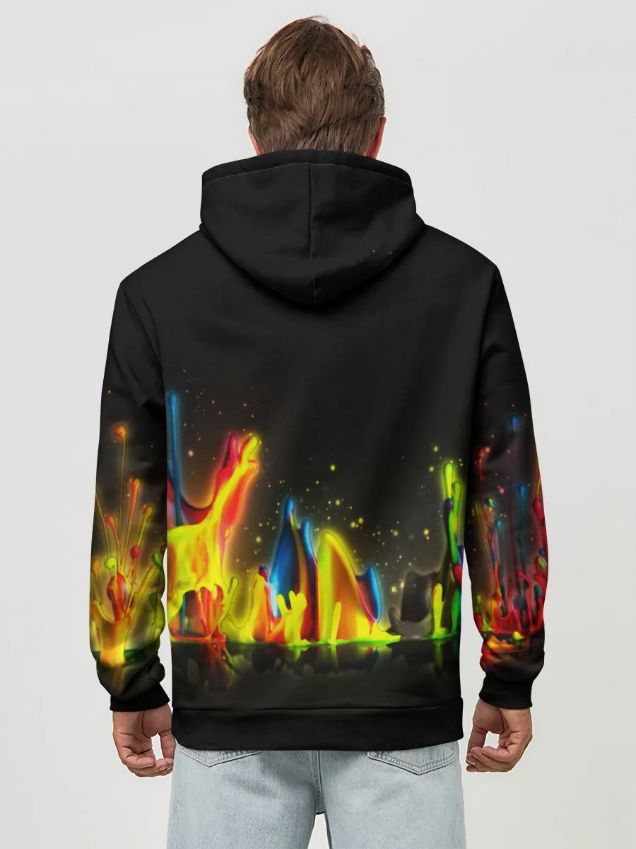 Худи мужской база хлопок / КРАСКИ В НЕОНЕ