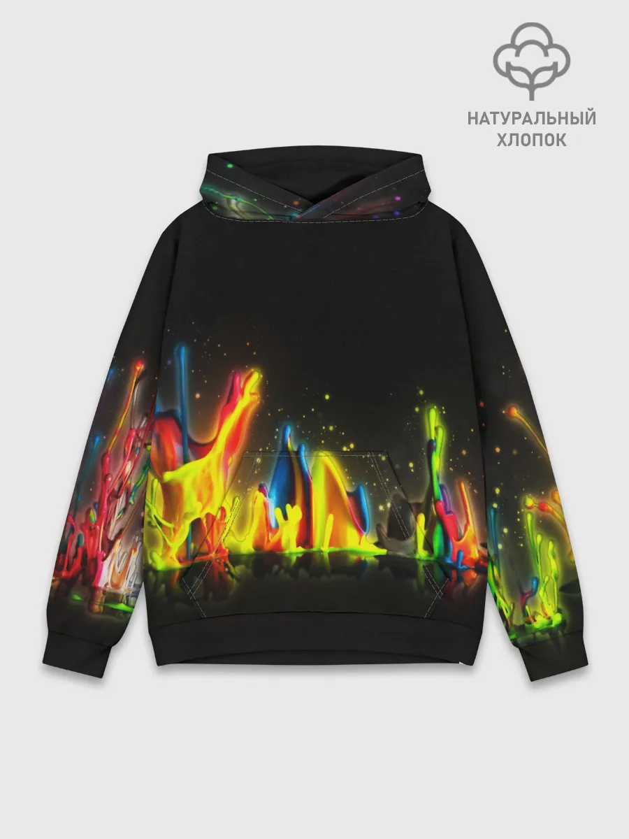 Худи мужской база хлопок / КРАСКИ В НЕОНЕ