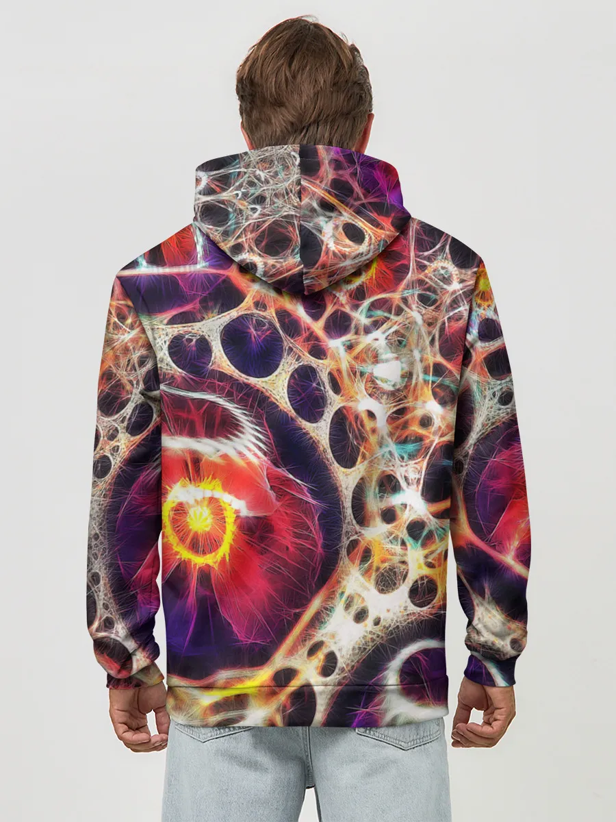 Худи мужской база хлопок / Абстракция / Психоделика