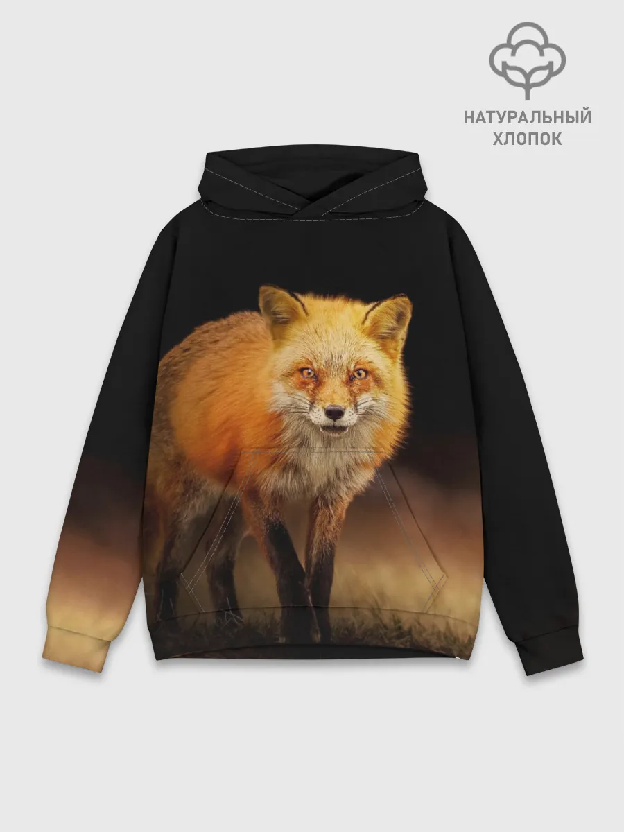Худи мужской база хлопок / Лиса