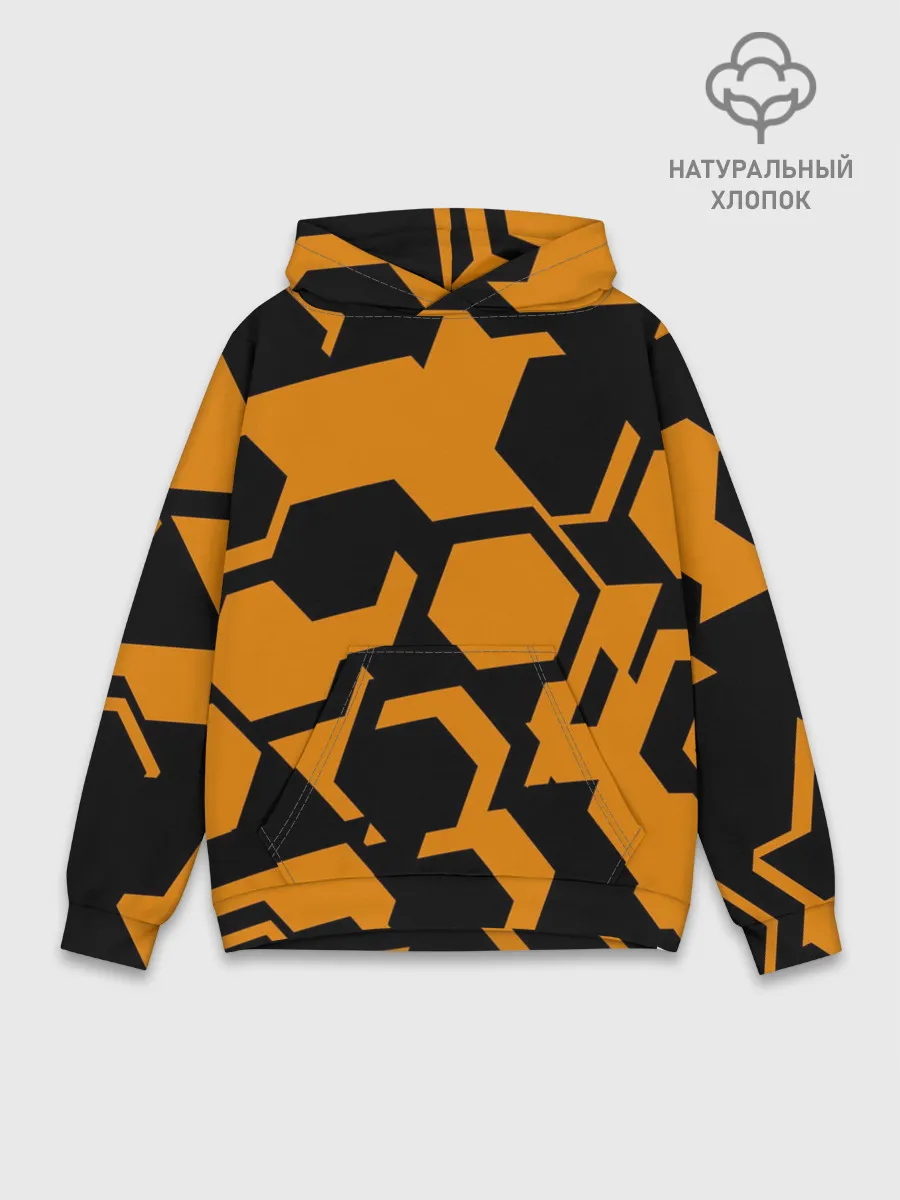 Худи мужской база хлопок / КИБЕРПАНК, жёлтый