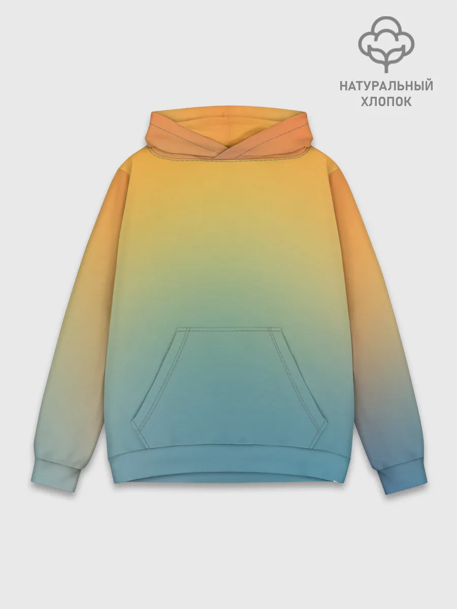 Худи мужской база хлопок / Мягкий летний градиент