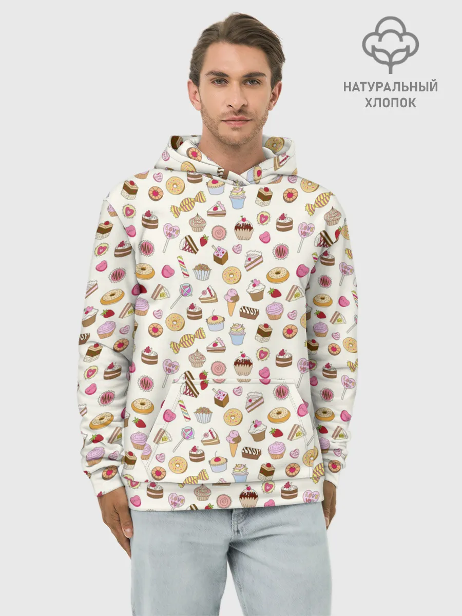 Худи мужской база хлопок / Сладости