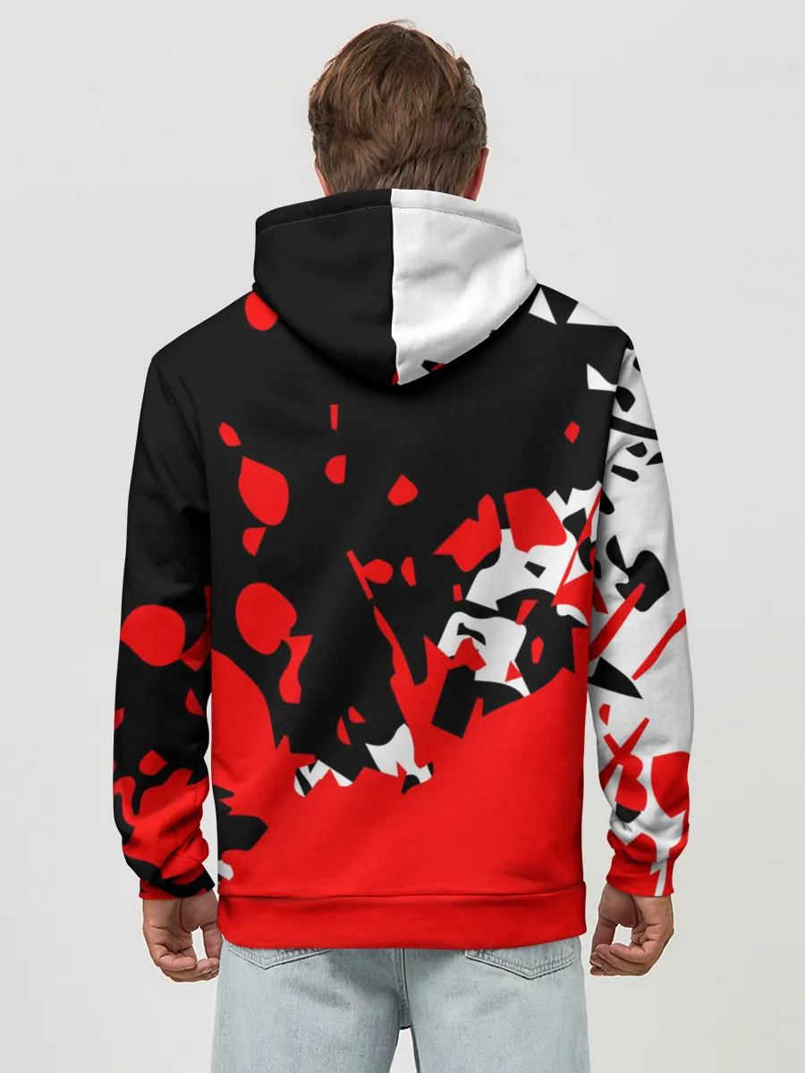 Худи мужской база хлопок / KILLA красные брызги