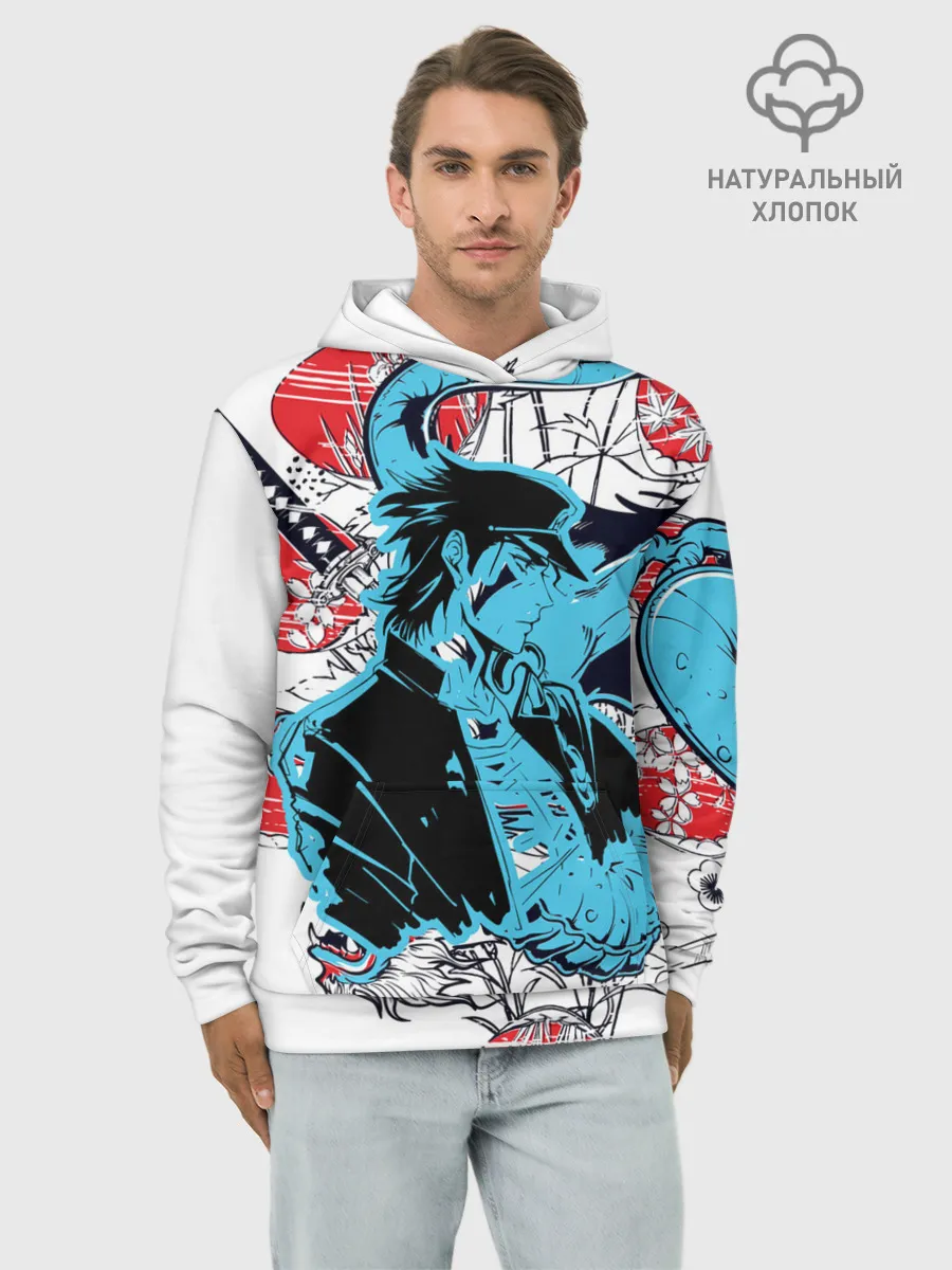 Худи мужской база хлопок / Дзётаро самурайский меч