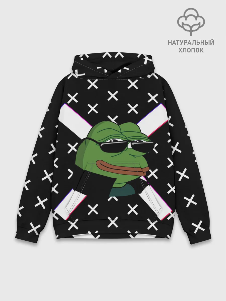 Худи мужской база хлопок / Pepe в очках EZ