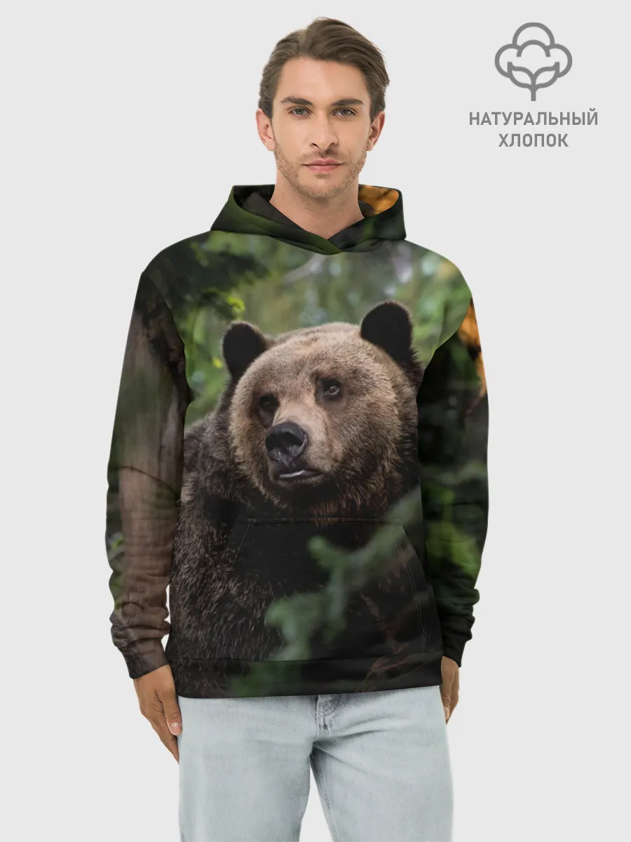Худи мужской база хлопок / Медведь