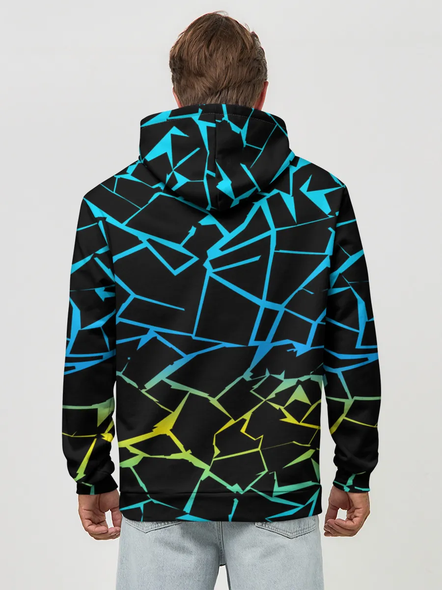 Худи мужской база хлопок / НЕОНОВЫЙ ГРАДИЕНТ