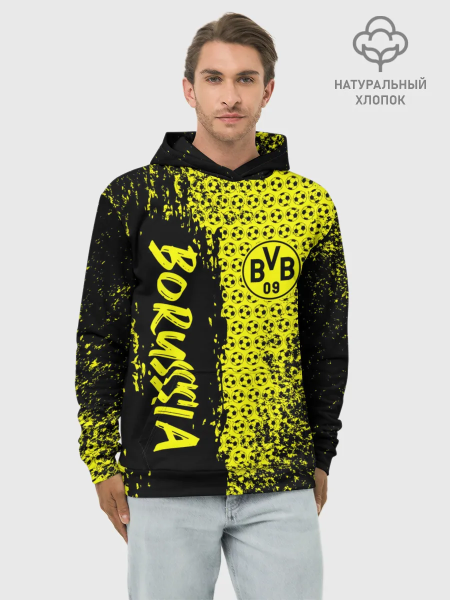 Худи мужской база хлопок / Borussia Dortmund