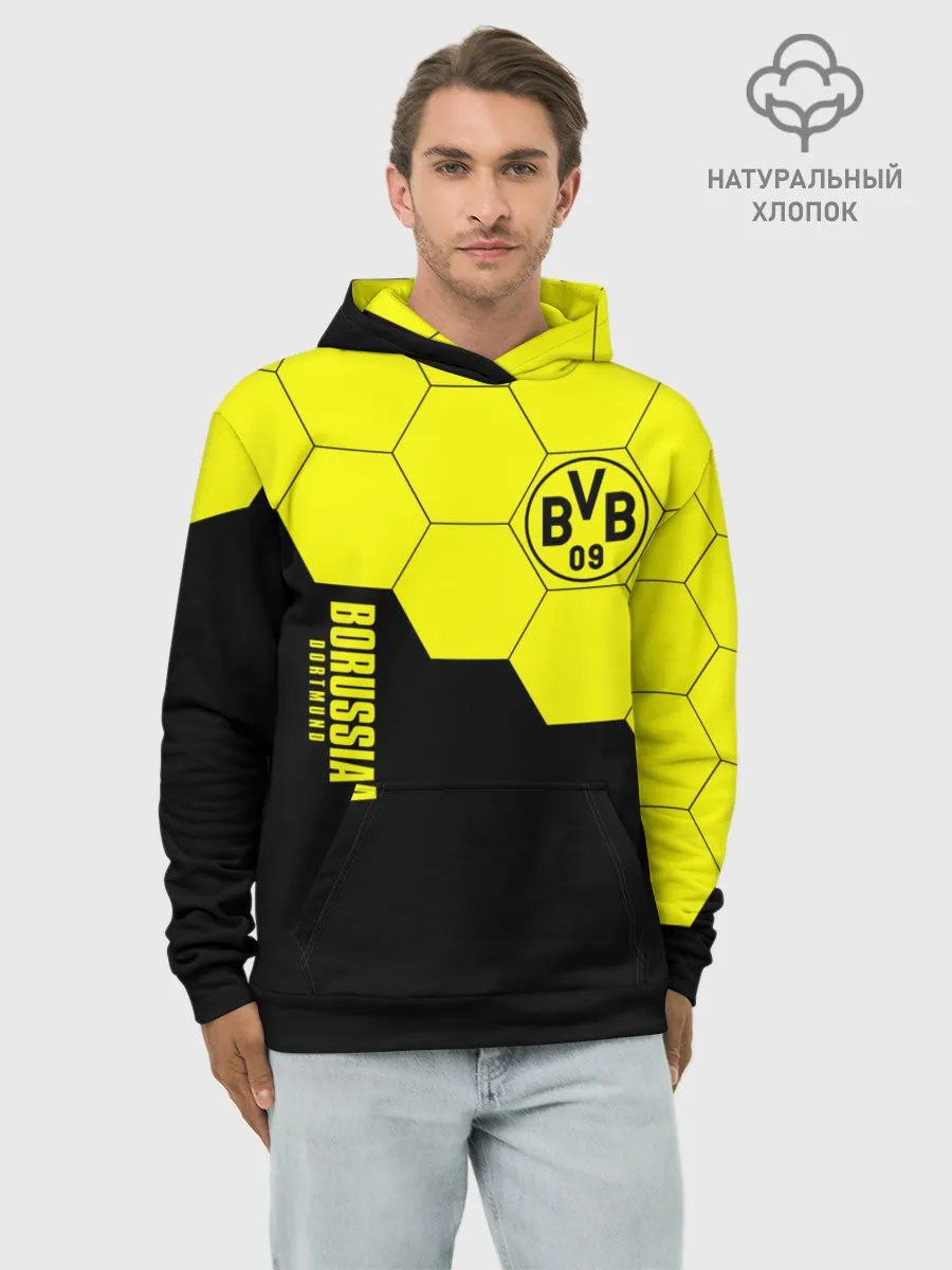 Худи мужской база хлопок / Borussia Dortmund