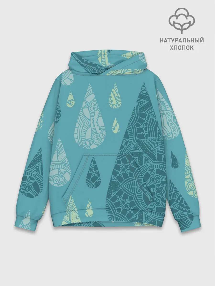 Худи мужской база хлопок / Лесной узор