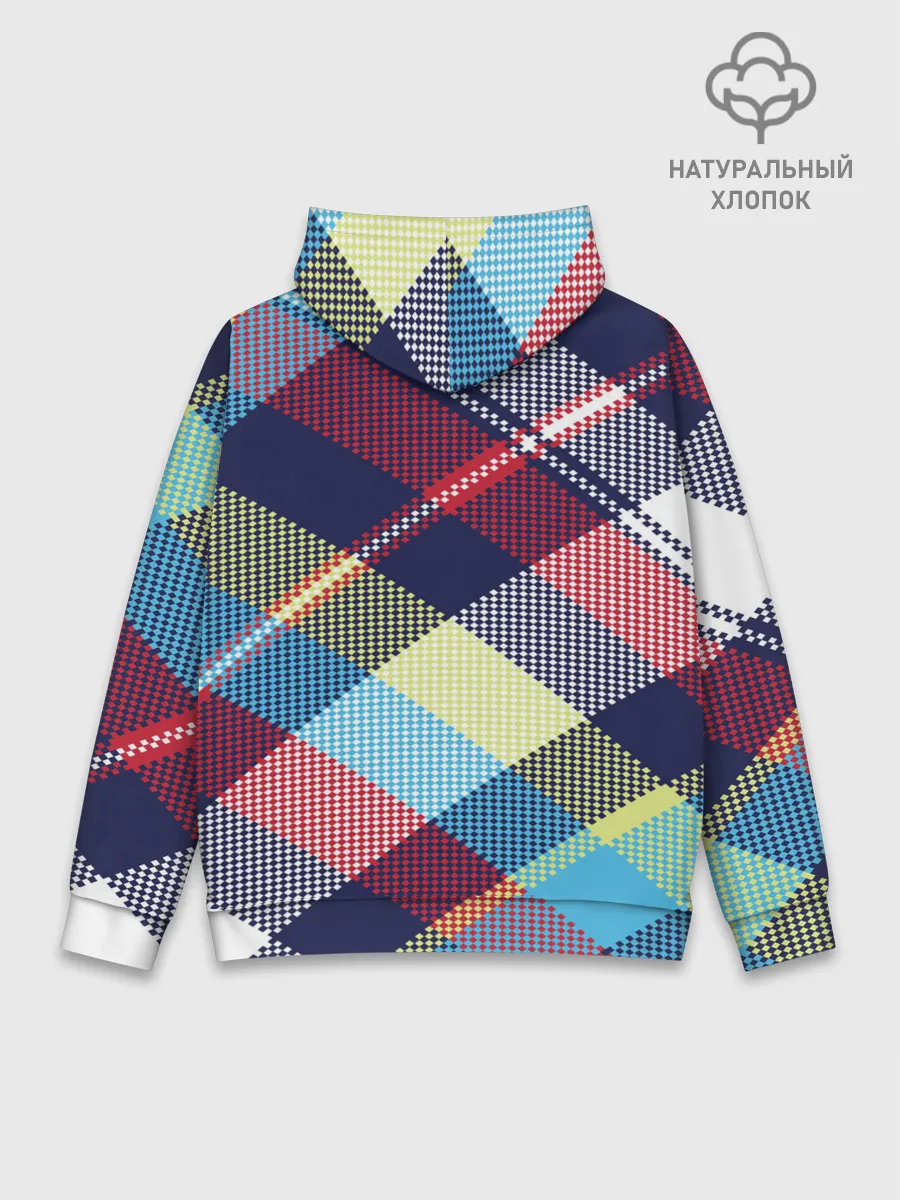 Худи мужской база хлопок / Клетка / Текстура в клетку #2