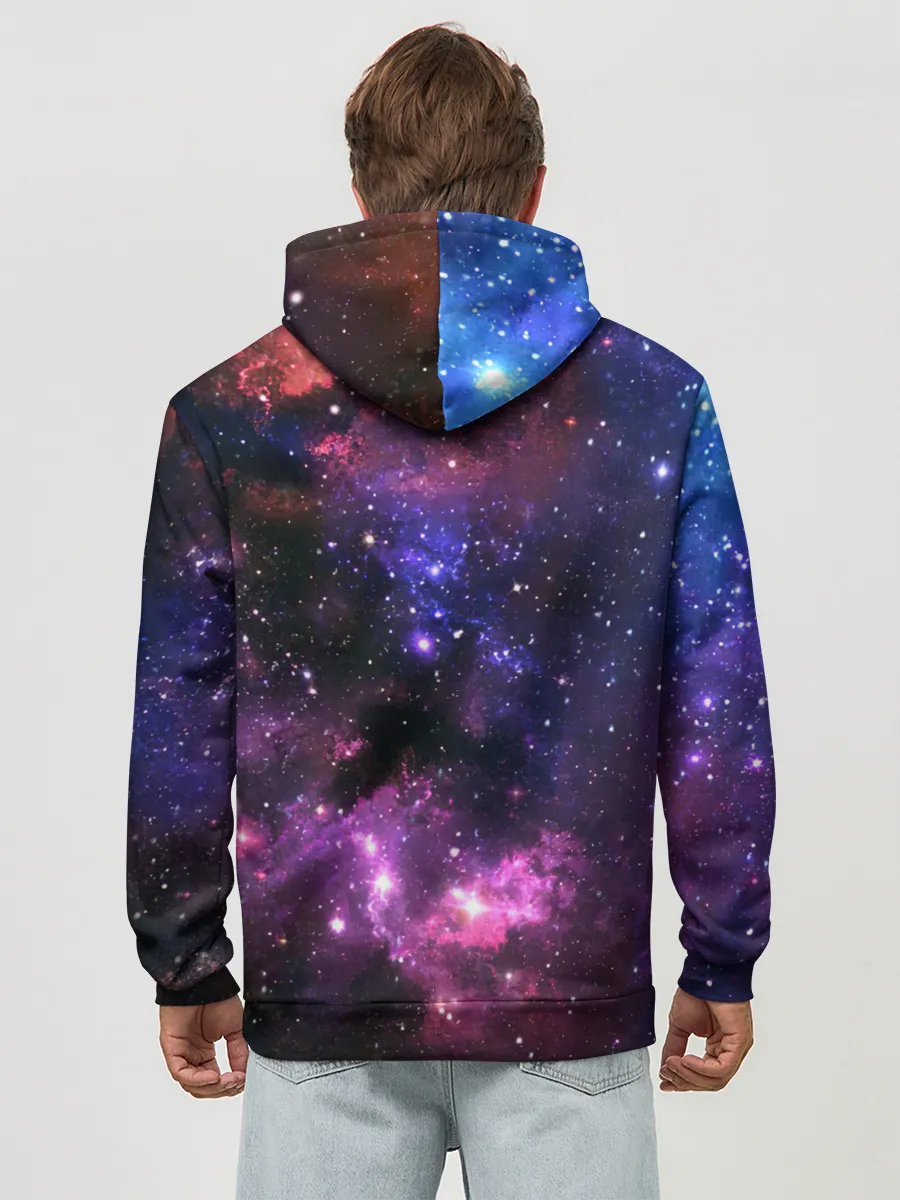 Худи мужской база хлопок / Космическое небо
