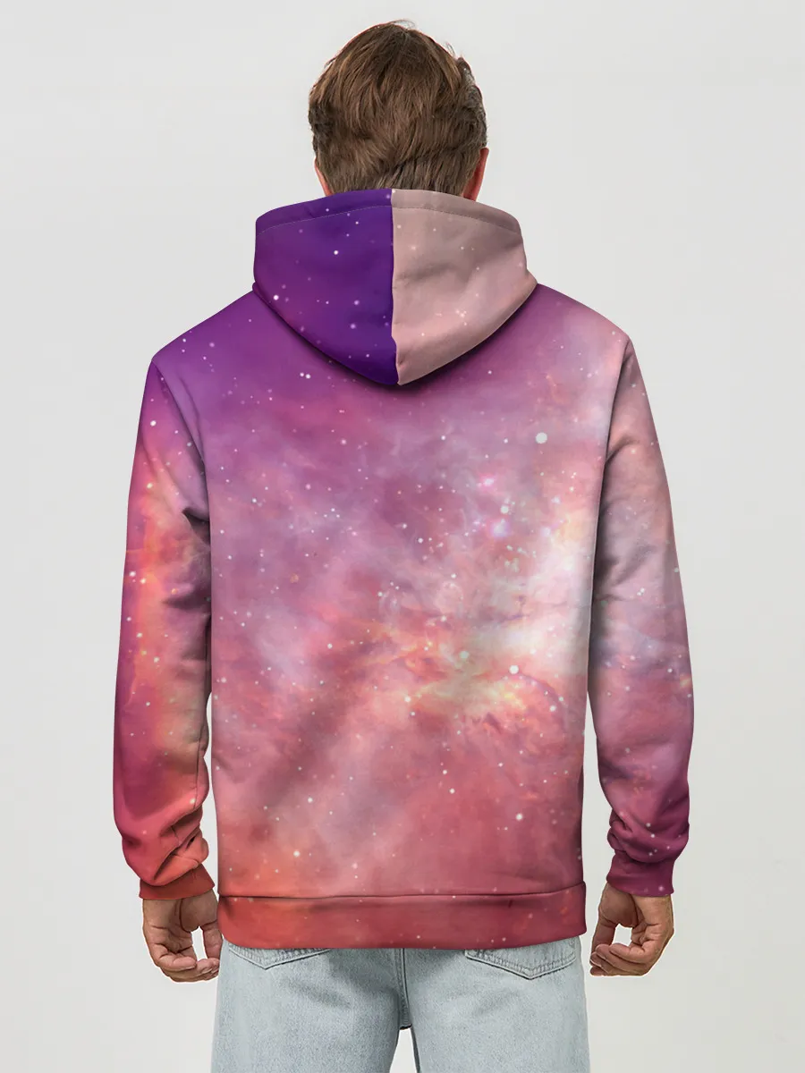Худи мужской база хлопок / Космическое небо