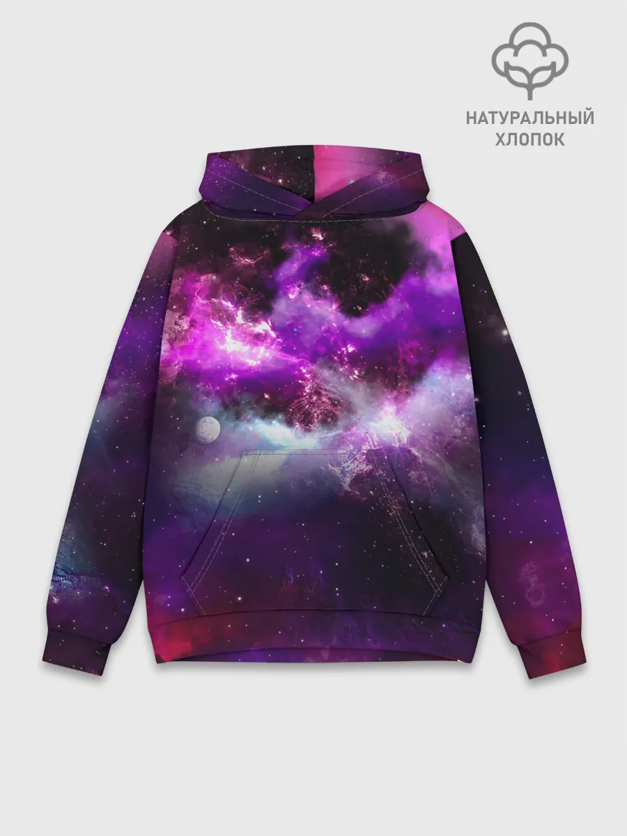 Худи мужской база хлопок / Космическое небо