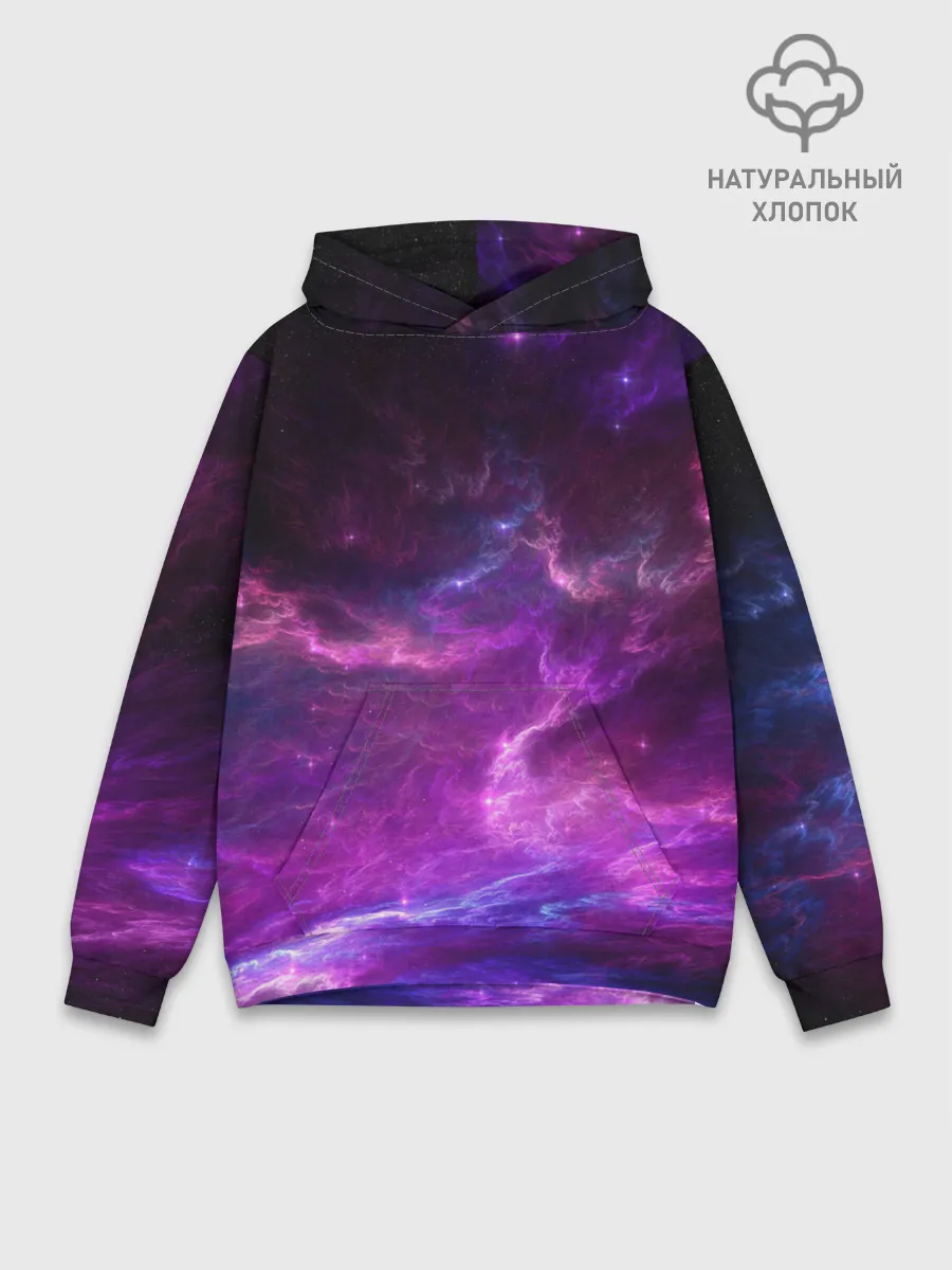 Худи мужской база хлопок / Космическое небо