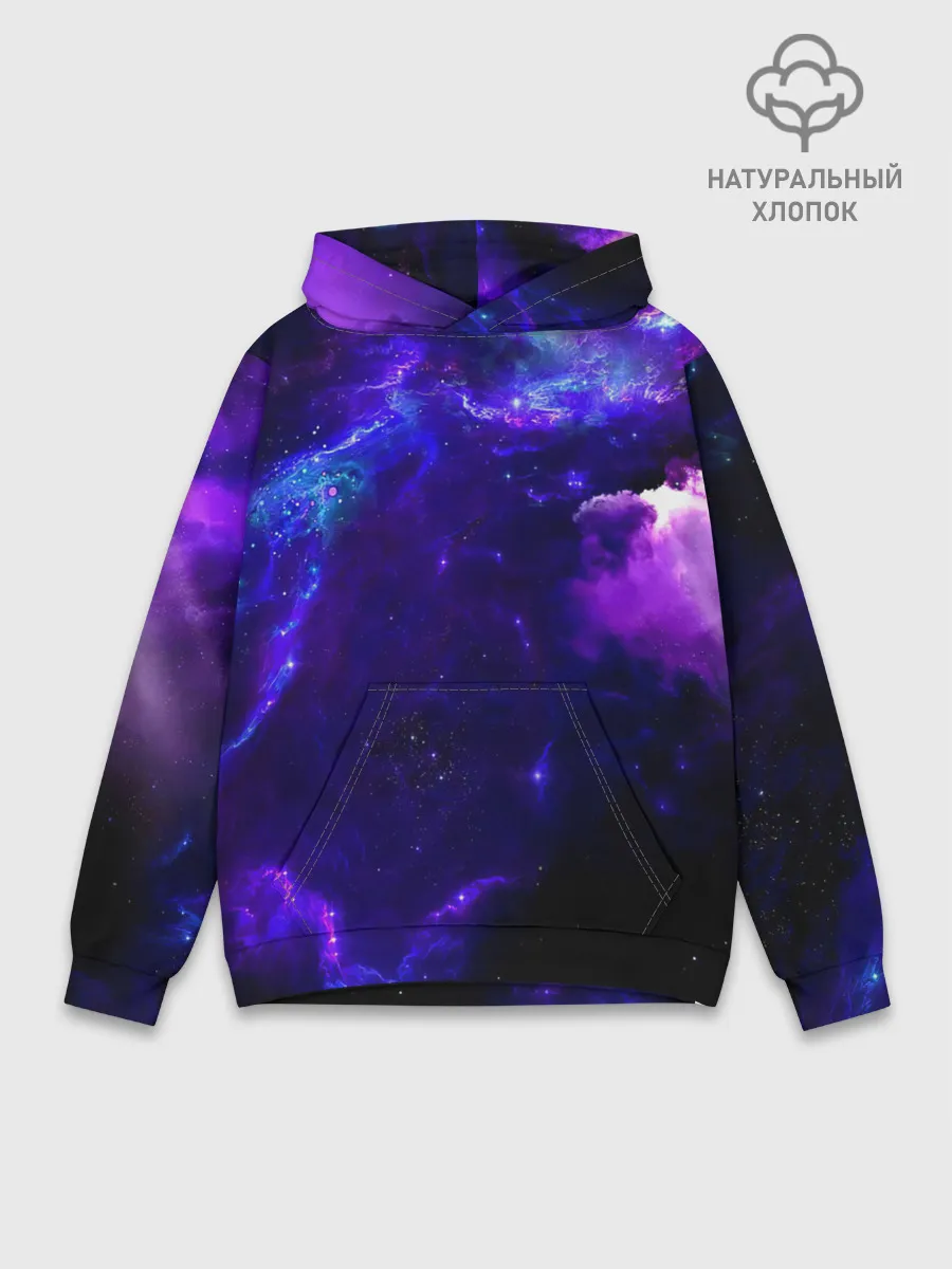 Худи мужской база хлопок / Космическое небо
