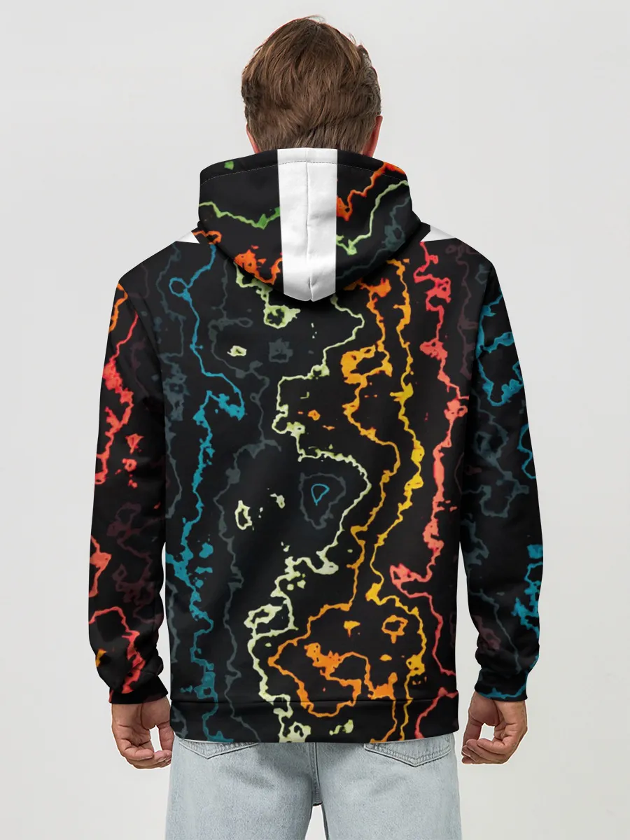 Худи мужской база хлопок / линий,цветной,черный