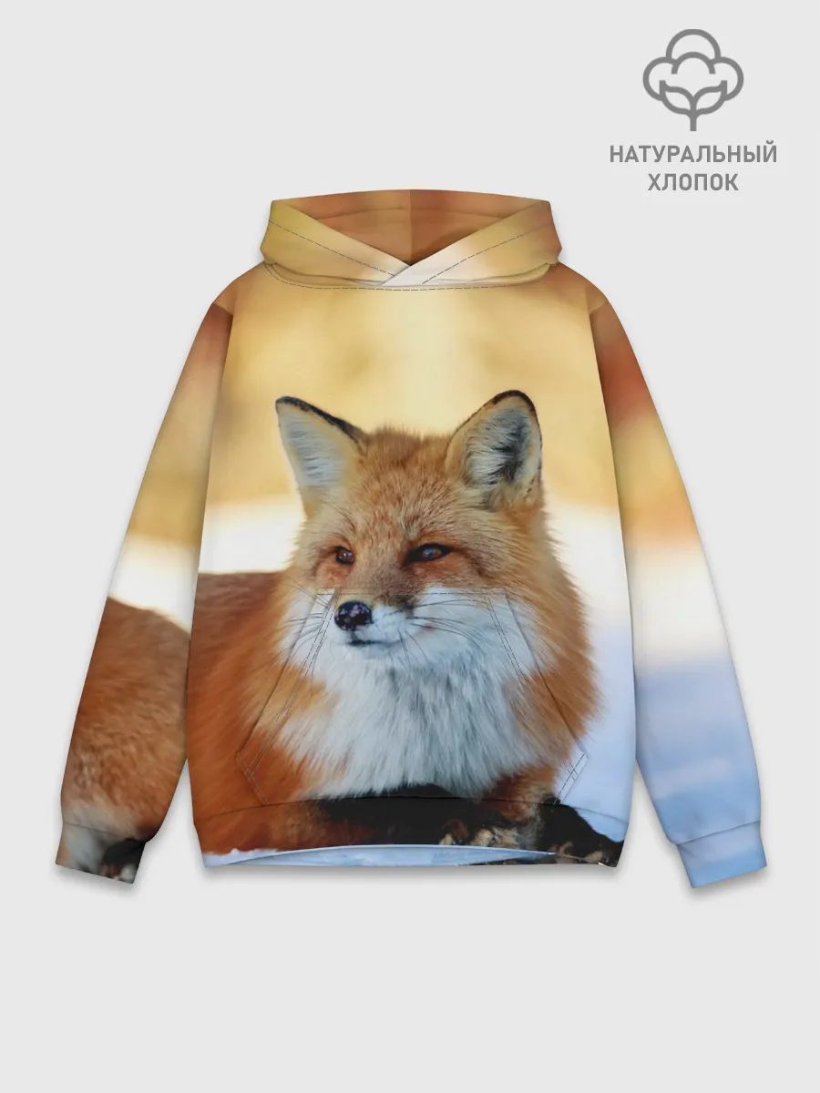 Худи мужской база хлопок / Лиса
