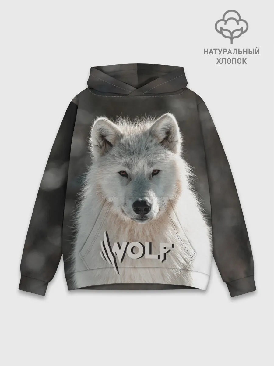 Худи мужской база хлопок / Волк