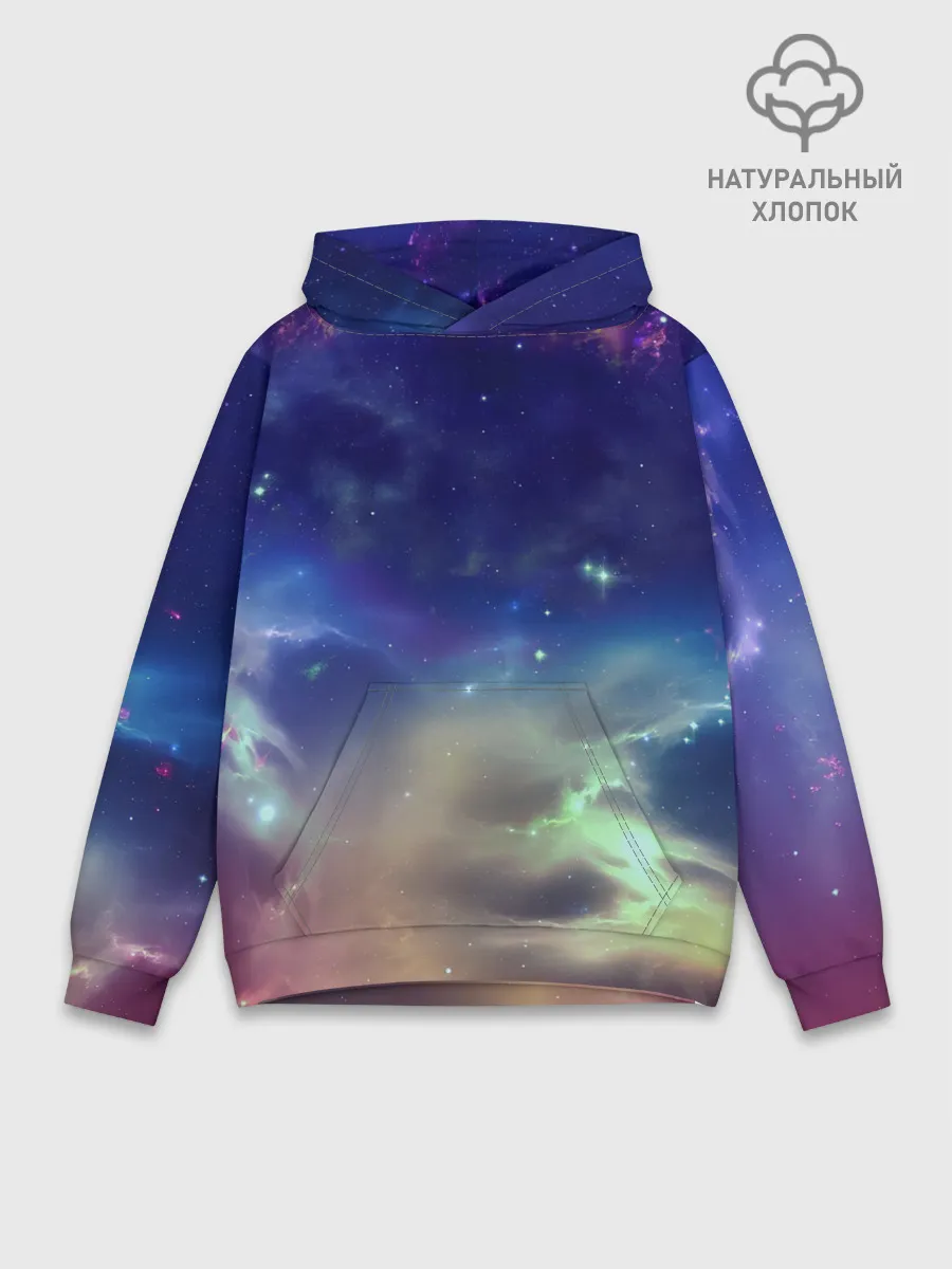 Худи мужской база хлопок / Космическое сияние