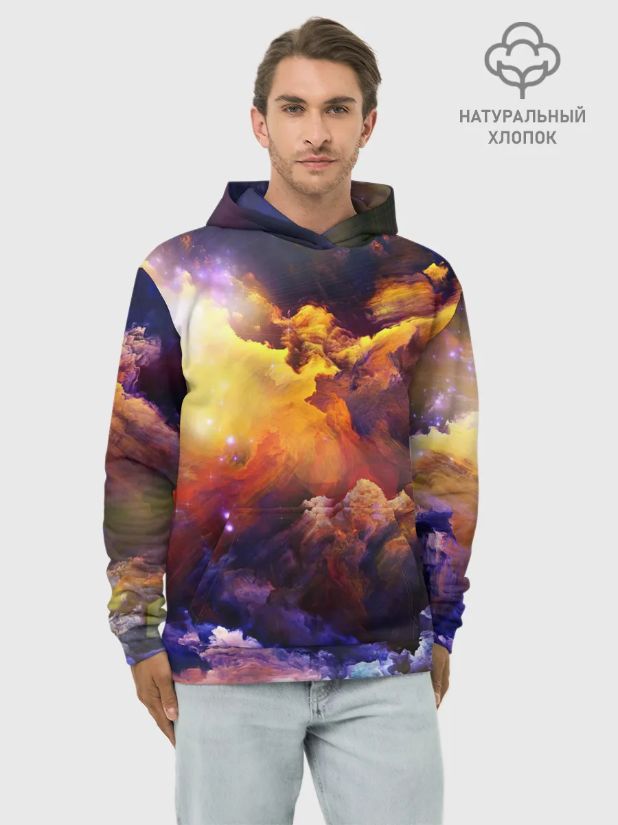 Худи мужской база хлопок / Яркий свет