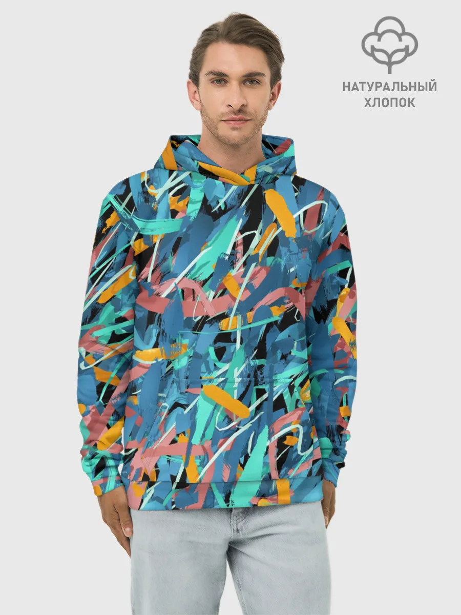 Худи мужской база хлопок / Яркие краски