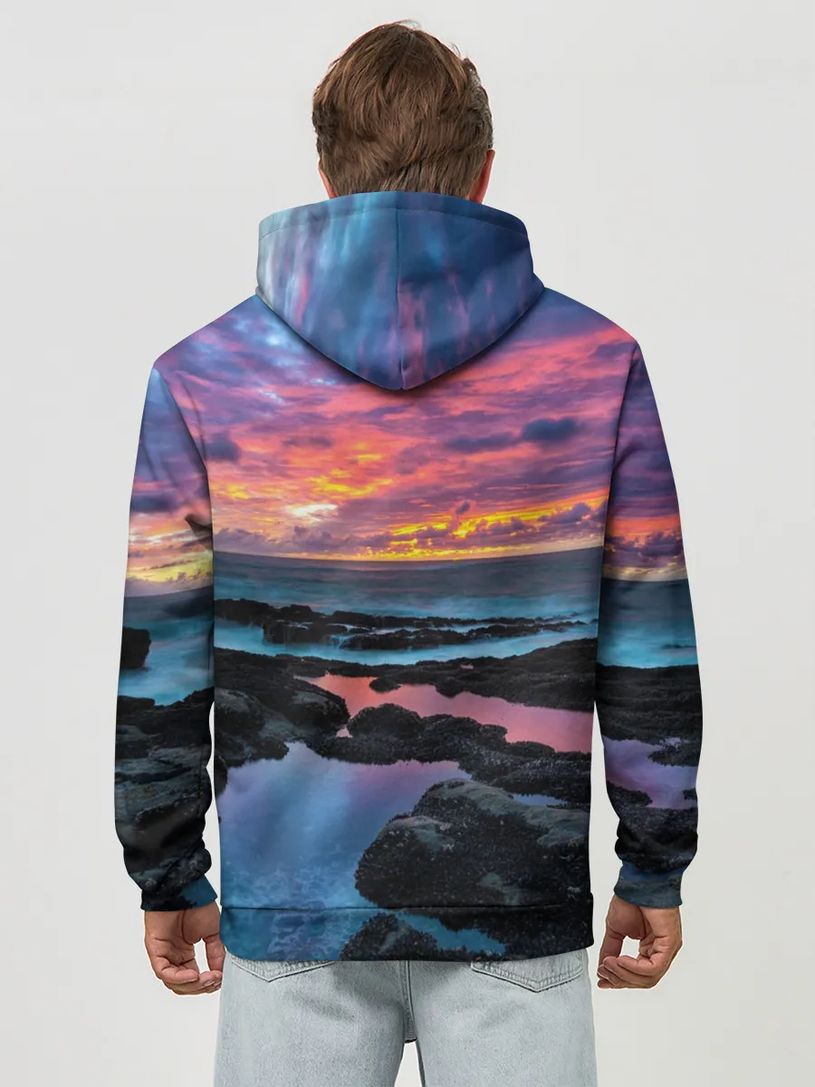 Худи мужской база хлопок / Закат