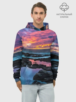 Худи мужской база хлопок / Закат