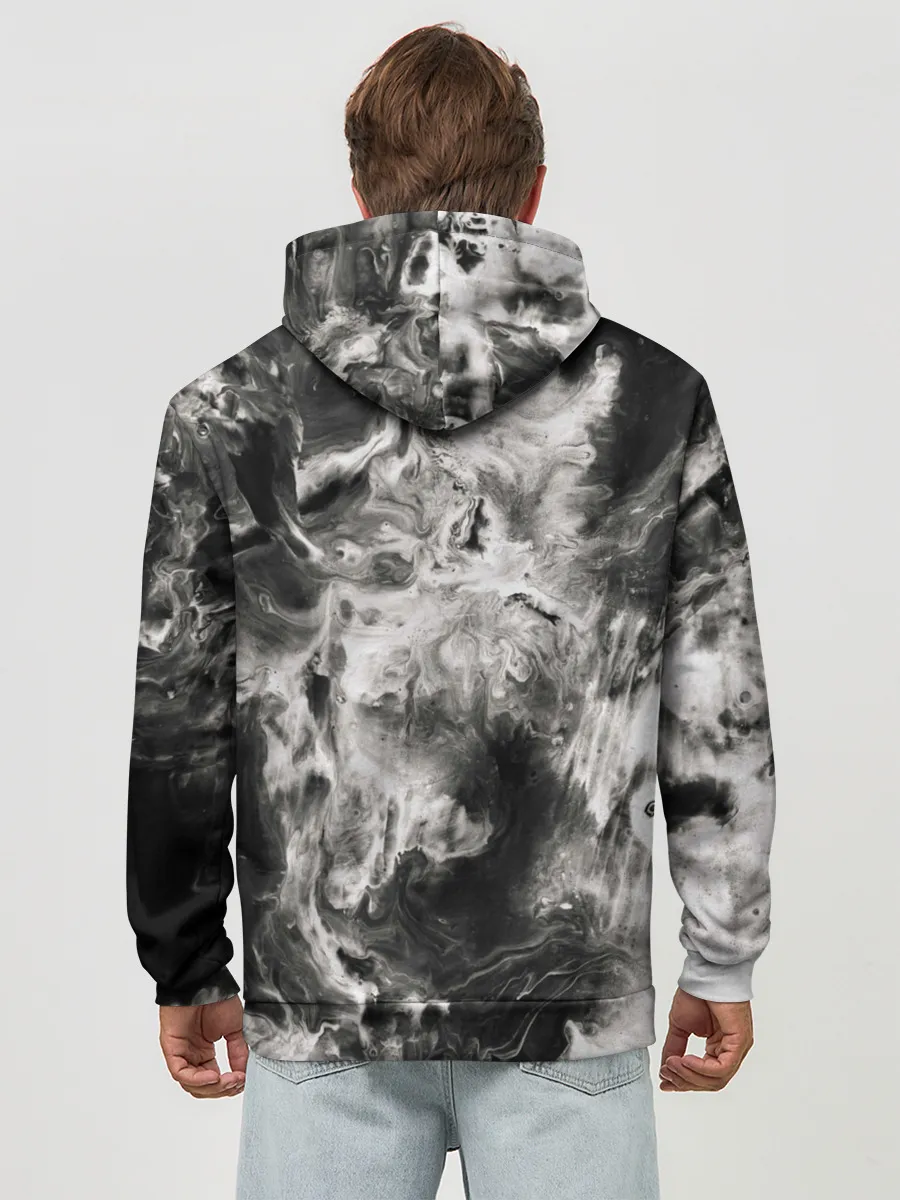 Худи мужской база хлопок / Мрамор