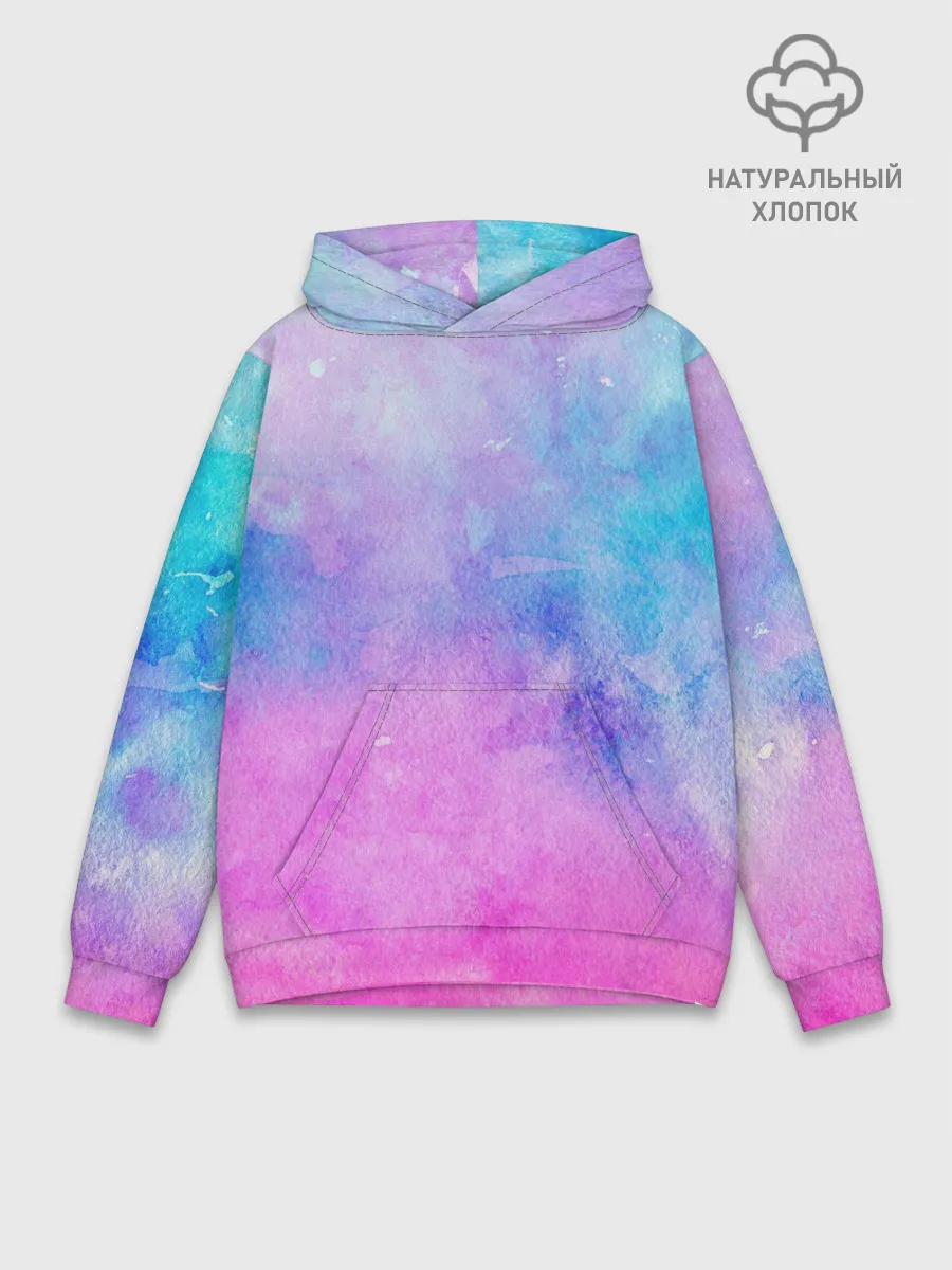 Худи мужской база хлопок / Акварельные пятна