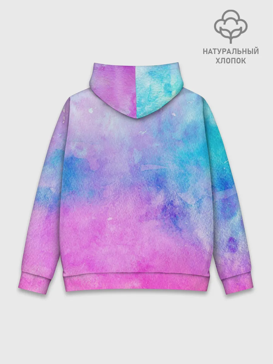 Худи мужской база хлопок / Акварельные пятна