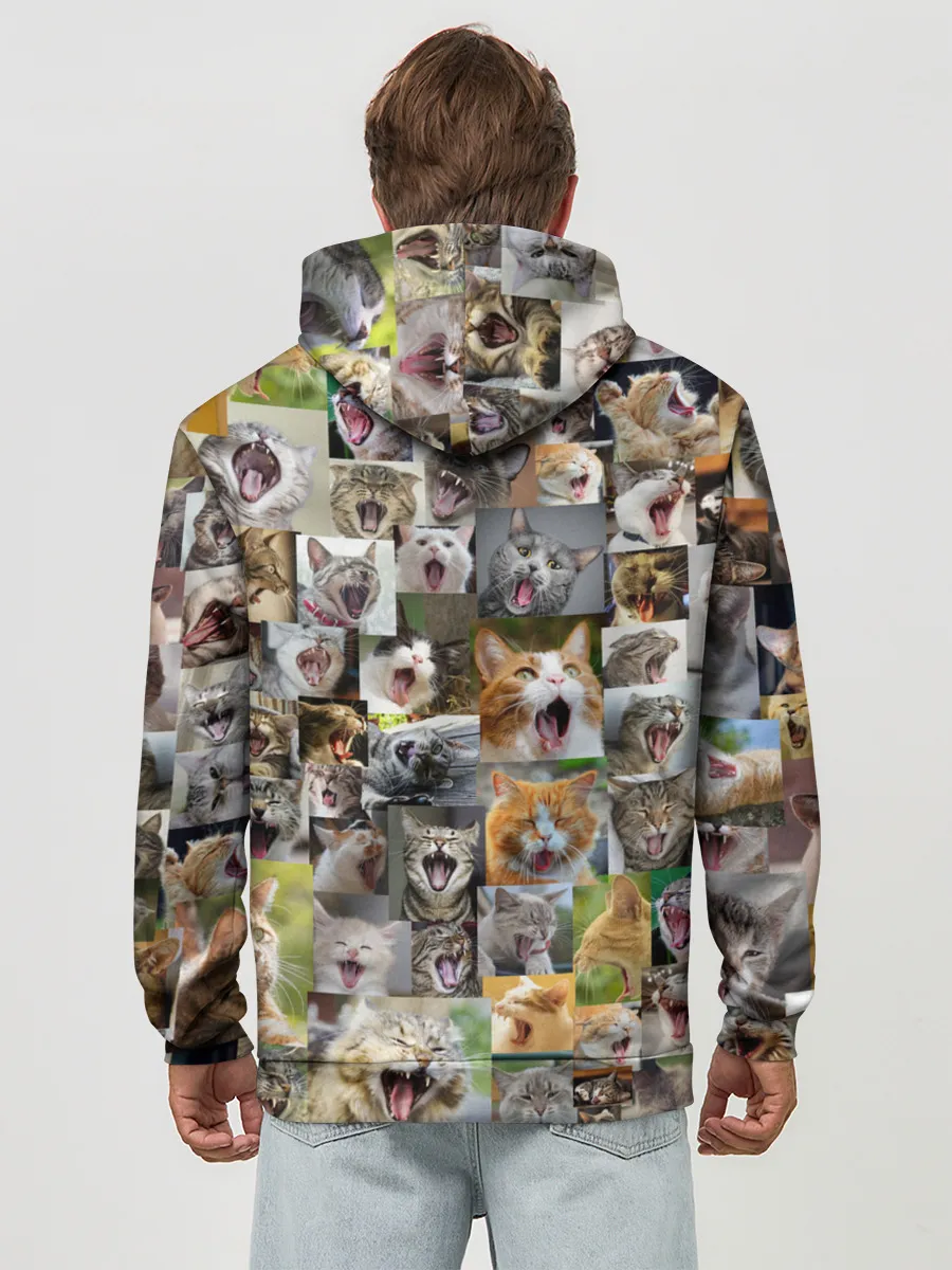 Худи мужской база хлопок / Неко ахегао цвет