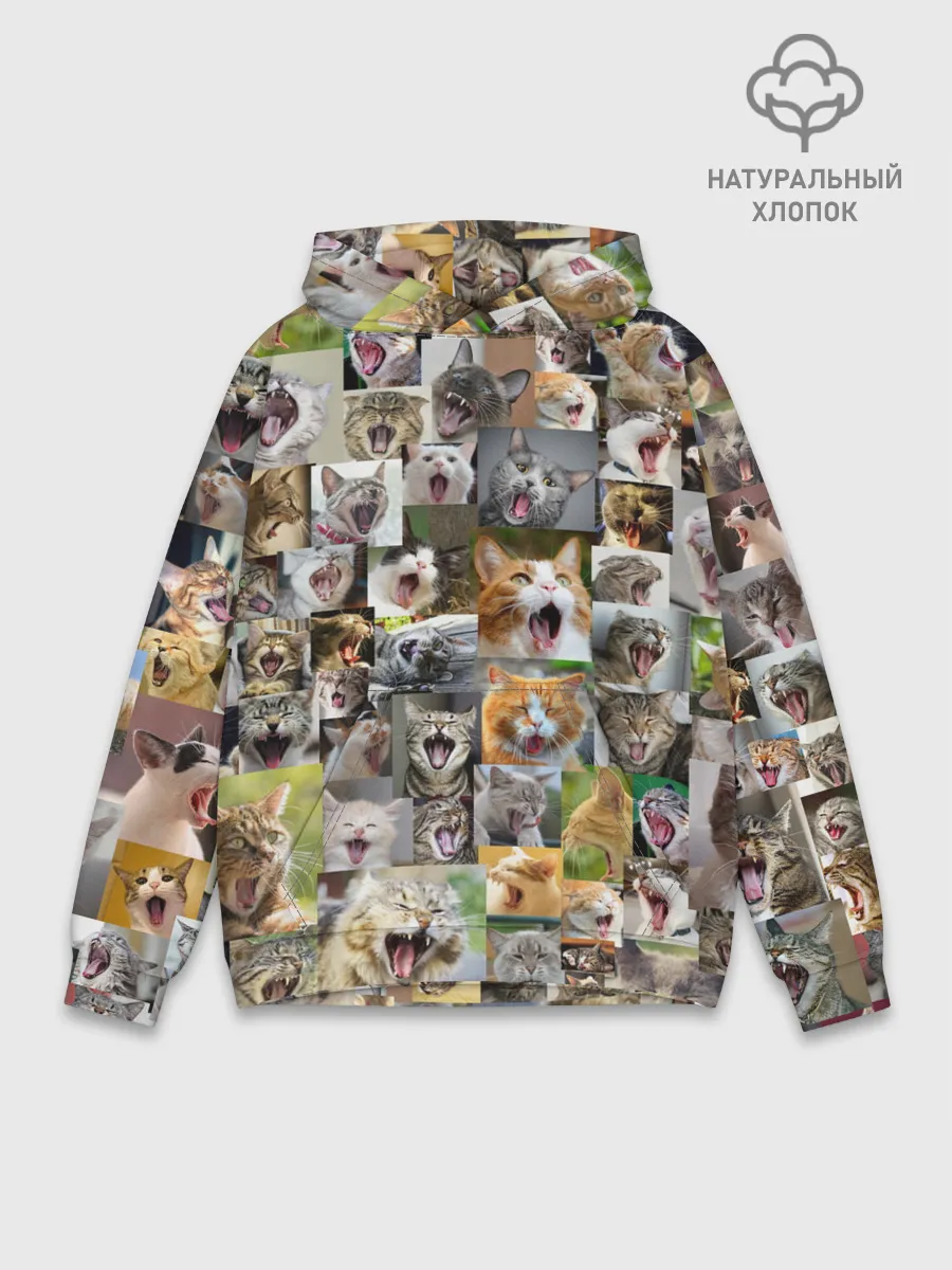 Худи мужской база хлопок / Неко ахегао цвет