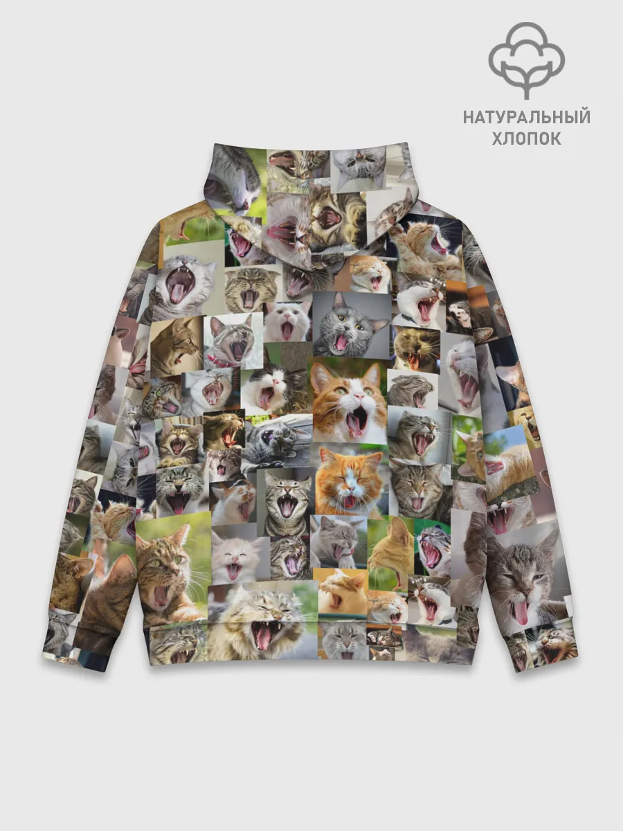 Худи мужской база хлопок / Неко ахегао цвет