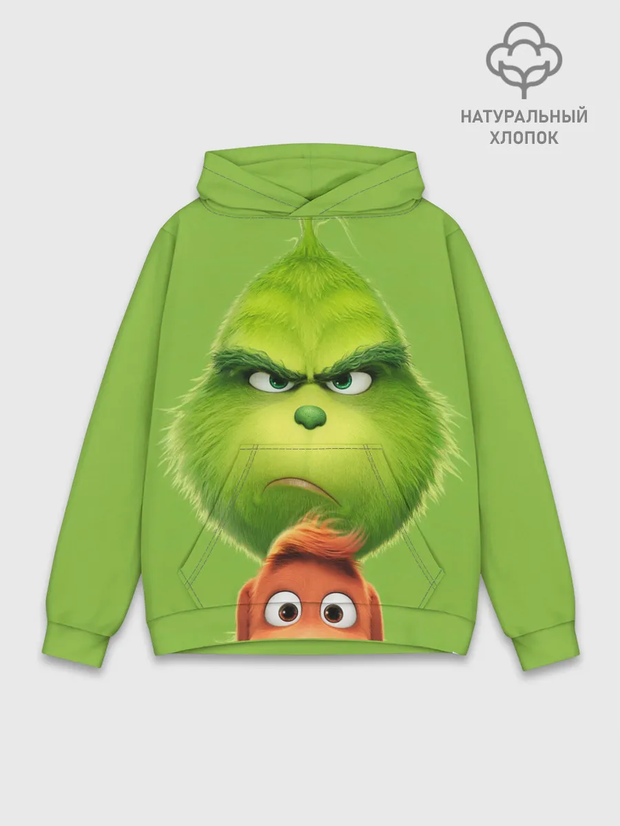 Худи мужской база хлопок / Гринч