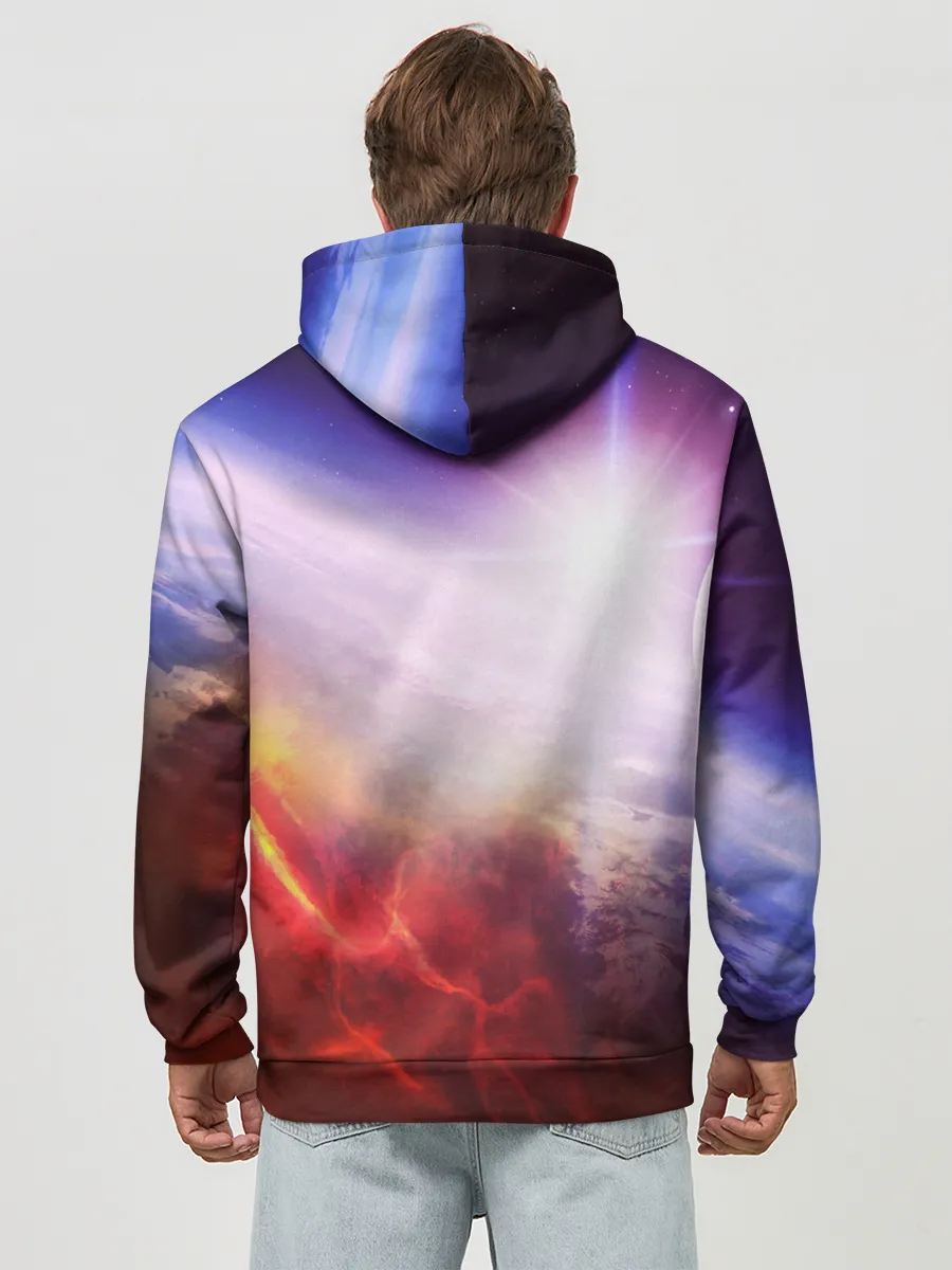 Худи мужской база хлопок / Звезды в неоне