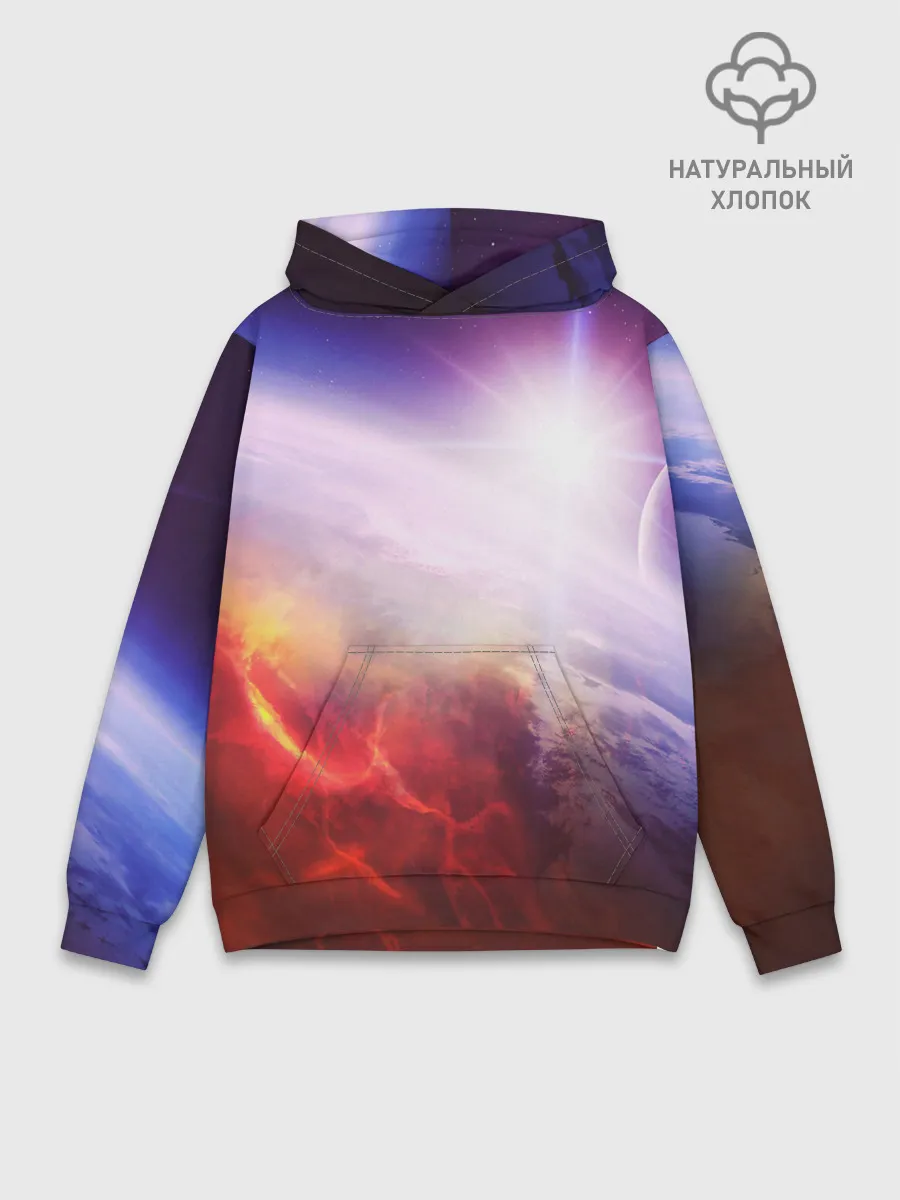 Худи мужской база хлопок / Звезды в неоне