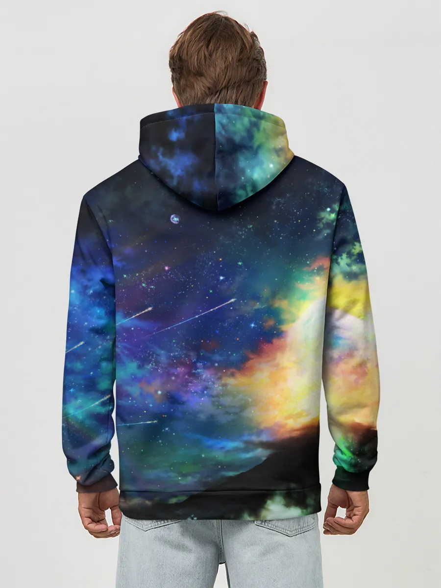 Худи мужской база хлопок / Космические краски