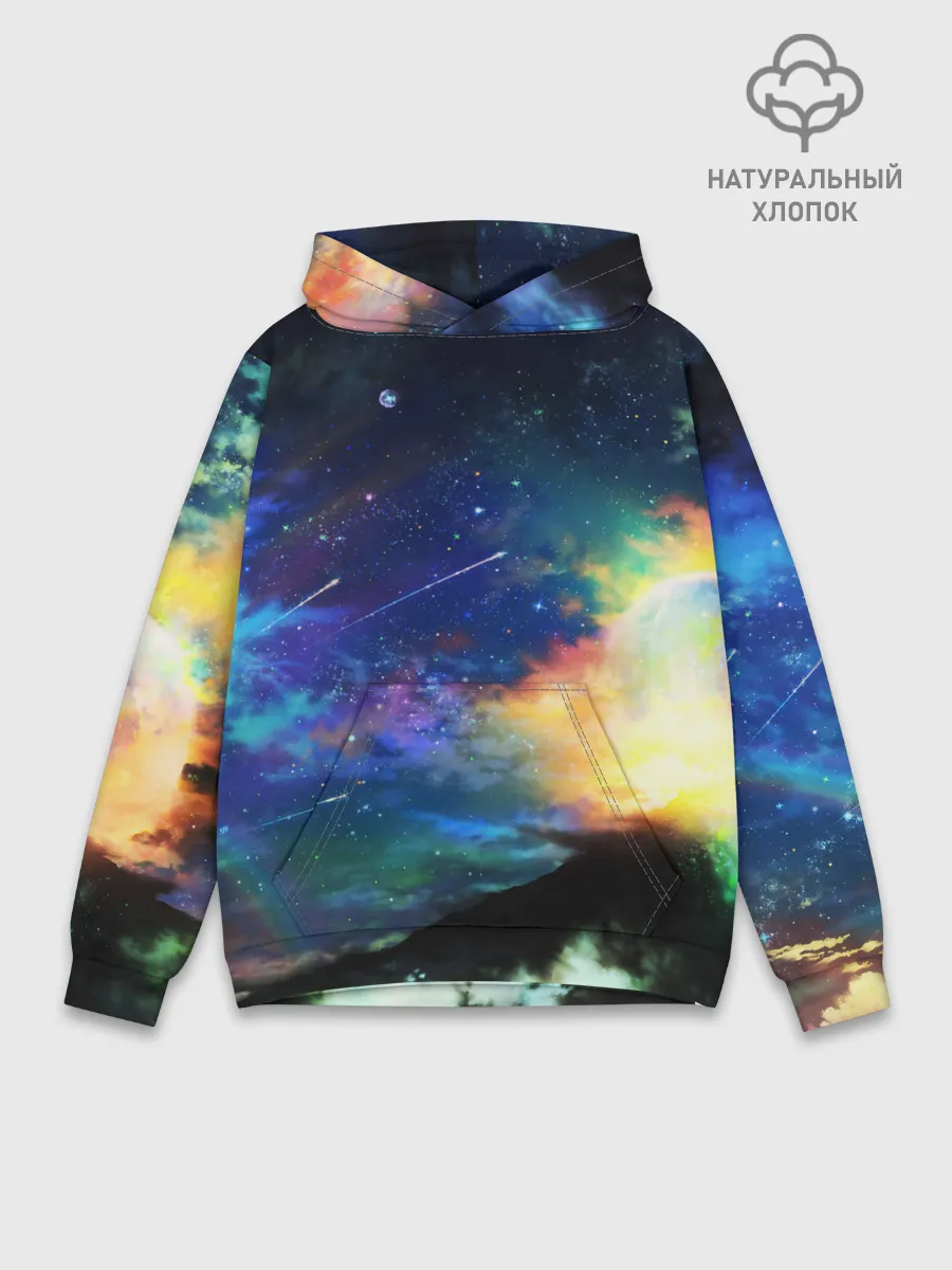 Худи мужской база хлопок / Космические краски