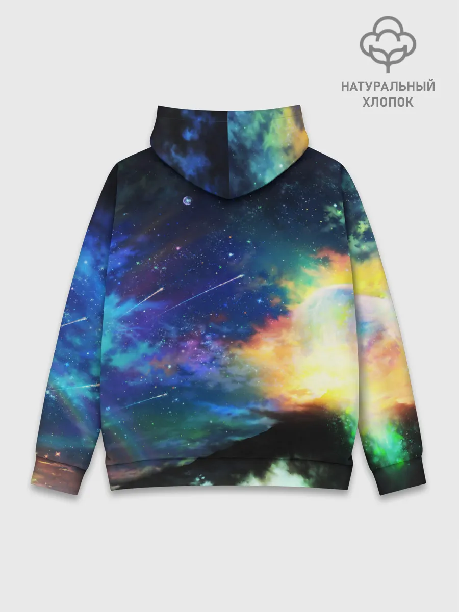 Худи мужской база хлопок / Космические краски