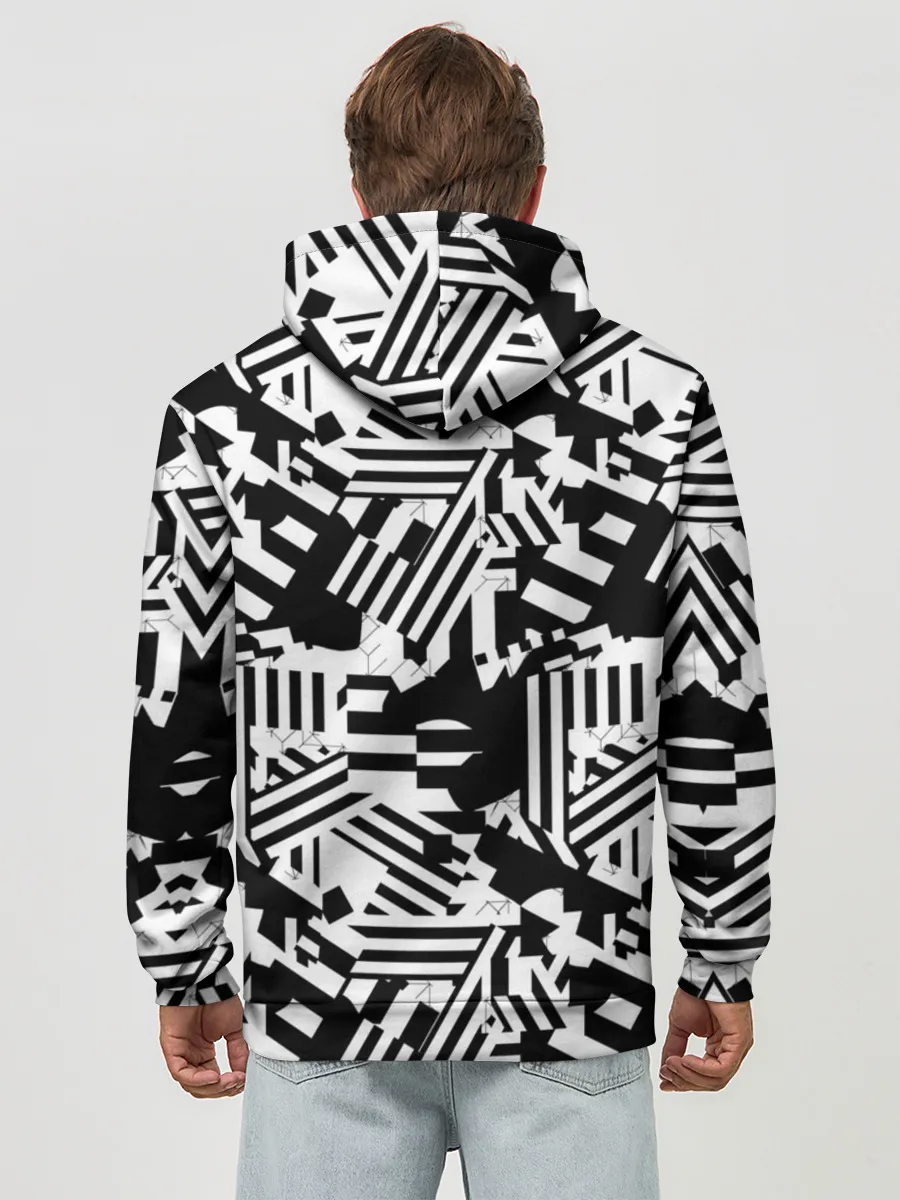 Худи мужской база хлопок / Хаотичные линии