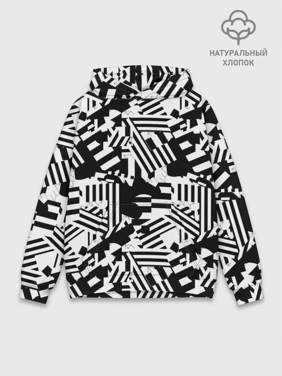 Худи мужской база хлопок / Хаотичные линии