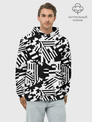 Худи мужской база хлопок / Хаотичные линии