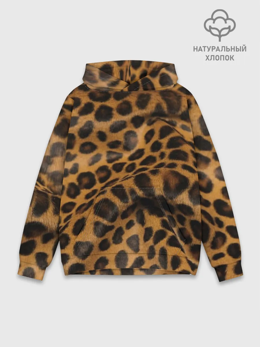 Худи мужской база хлопок / Леопард